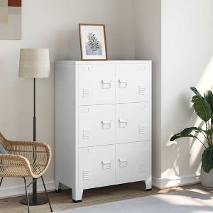 Storage Chest White Metal Medium Storage Chest RectangularvidaXL - 1 of 4