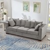 84.5'' Velvet Upholstered 3-Seater Sofa with Square Arms and Nailhead Trim, Hidden Storage - 2 of 4