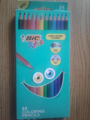 BIC Kids Coloring Pencils, Break Resistant, Splinter Free, Long-Lasting  Coloring, Assorted Colors, 24-Pack