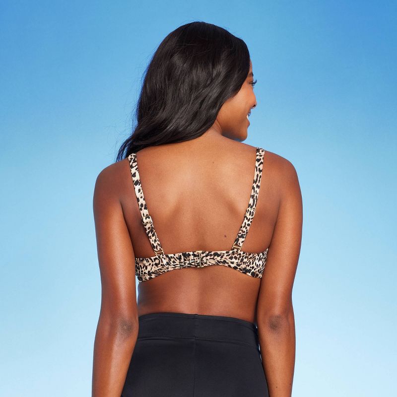 Women's Leopard Print Square Neck Bikini Top - Kona Sol™ Multi, 3 of 5