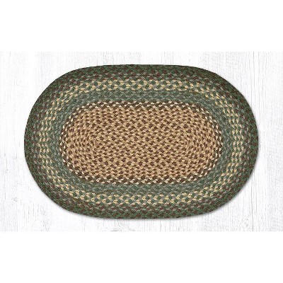 Earth Rugs Dark Green Oval Braided Rug – Durable Handcrafted Natural Fiber Floor Mat