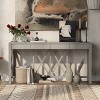 60'' Acacia Wood Console Table with 4 Drawers,Modern Farmhouse X-Leg Entryway Table with Open Storage for Living Room-Baofuwish - 2 of 4