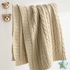 Cotton Cable Knit Toddler Blanket, Super Soft Warm Breathable Baby Blanket - NTBAY - 4 of 4