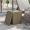 vidaXL Patio Table with Removable Lid Light, Brown, Polypropylene - 3 of 4