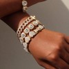 Gold Bracelets for Women, Silver Clustered Tennis Bracelet Set - 3 of 4