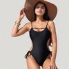 Anna-Kaci Swim Women's Cutout One-Piece Swimsuit with Strappy Chest Detail Adjustable Side Ties and Open Back Design - 2 of 4