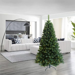 Whisen 7.5FT Pre-lit Christmas Tree Artificial Tree with 400 Pre-strung Led Lights, Foldable Stand - 1 of 4