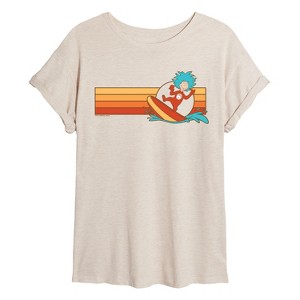 Women's - Dr. Seuss - Thing Surf Oversized Graphic T-Shirt - 1 of 4