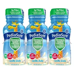 PediaSure Grow & Gain with Fiber Kids' Nutritional Shake Vanilla - 6 ct/48 fl oz