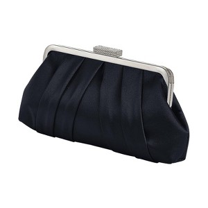 Women Elegant Pleated Clutch Bag Ruched Purse with Metal Chain, Dressy Crossbody Shoulder Bag for Weddings, Galas, Prom, Cocktail, Black - 1 of 4