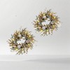 LOVMOR 20" 2PCS Christmas Wreath for Front Door with Warm Lights , Pine Cones,Golden Xmas Ball, Frosted Branches and Natural Branches Wreath - 3 of 4