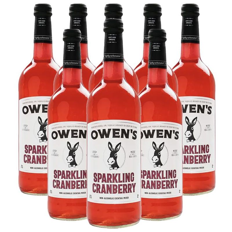 Owen’s Craft Mixers Sparkling Cranberry 8 Pack Handcrafted in the USA with Premium Ingredients Vegan & Gluten-Free Soda Mocktail and Cocktail Mixer, 1 of 2