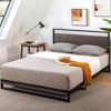 Suzanne Metal and Bamboo Platform Bed Frame with Headboard Gray Wash - Zinus - image 2 of 4