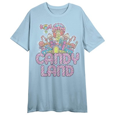 Candyland Kingdom Women’s Blue Short Sleeve Sleep Shirt