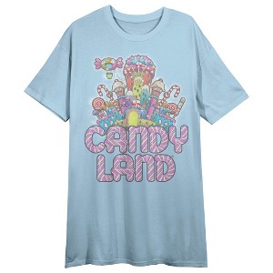 Candyland Kingdom Women’s Blue Short Sleeve Sleep Shirt - 1 of 3