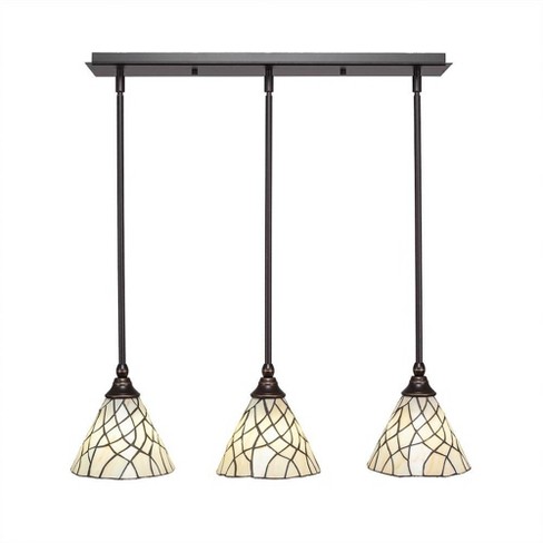 Toltec Lighting Any 3 - Light Chandelier in  Dark Granite with 7" Sandhill Art Glass Shade - image 1 of 1