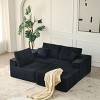 PAGED 110"Cloud Modular Sectional Couch with Ottoman & 2 Pillows,Modern 3 Seater Boneless Sofa for Living Room and Bedroom - 3 of 4