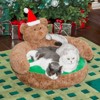 ZEZE Christmas Teddy Bear Pet Bed for Cats & Small Dogs, Cozy Plush Winter Cave Bed, Soft Warm Cuddly Bear Design - 4 of 4