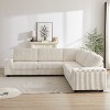 VYNXARIA 110-Inch Corduroy Corner Sofa,L Shaped Corner Couch with two storage spaces,Deep Seat Comfy Upholstered Couches for Living Room - 2 of 4