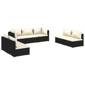 vidaXL Garden Lounge Set Black and Cream - 1 of 4