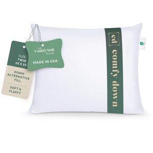ComfyDown Down Alternative Bed Pillow 300TC Cotton Cover  Made in USA - 1 of 4