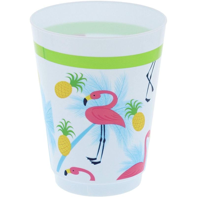 Blue Panda 16 Packs Plastic 16 oz Party Cups Tropical Flamingo Reusable Tumblers for Kids Girls Birthday Parties, 3 of 5