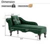 Christopher Knight Home Bailey 62'' Velvet Chaise Lounge Indoor with 1 pillow and Nailhead Trim, Scrolled Backrest - 3 of 4