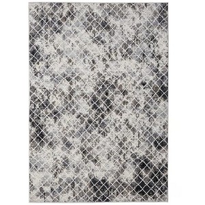 HomeRoots 2' X 3' Gray And Ivory Geometric Area Rug - 1 of 4