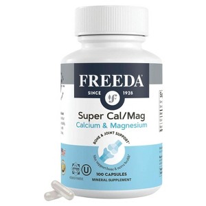 Freeda Super Cal/Mag – Bone & Muscle Support – Vegan, Kosher Calcium Magnesium Supplement – Third-Party Tested - 1 of 4