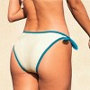 Women's Side-Tie Bikini Bottoms with Teal Trim - Cupshe - 3 of 4