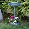 25" Outdoor Polyresin Birdbath with Planter Yard Statue Green - Alpine Corporation - 2 of 4