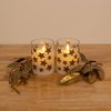 Lumabase 2ct Battery Operated LED Glass Candles with Moving Flame Gold Star - 2 of 4