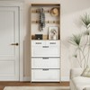 VYNXARIA White color shoe cabinet with 3 doors 2 drawers,large space for storage - 3 of 4