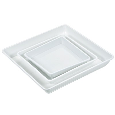 Unique Bargains Indoor Outdoor Plastic Square Flower Drip Tray Plant Pot Saucer 6-in-1 Set