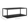 vidaXL Coffee Table Black Tempered glass, powder-coated steel Medium - 3 of 4