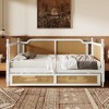KTMBDW Twin Size Rattan Daybed, Sofa Bed for Bedroom Guest Room, No Box Spring Needed, White & Natural - 2 of 4