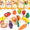 Wooden Play Food, Fruit Veggie Cutting Set, Pretend Kitchen Accessories - 2 of 4