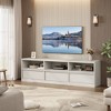 Modern TV Stand for up to 70"TV, Industrial TV Entertainment Center with 3 Drawers Shelves for Living Room, Bedroom, Vintage - 2 of 4