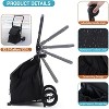 Acekool 2-in-1 Foldable Hand Truck Utility Cart with Removable Waterproof Bag, Thick Seat Cushion & Adjustable Non-Slip Handle, Black - 3 of 4