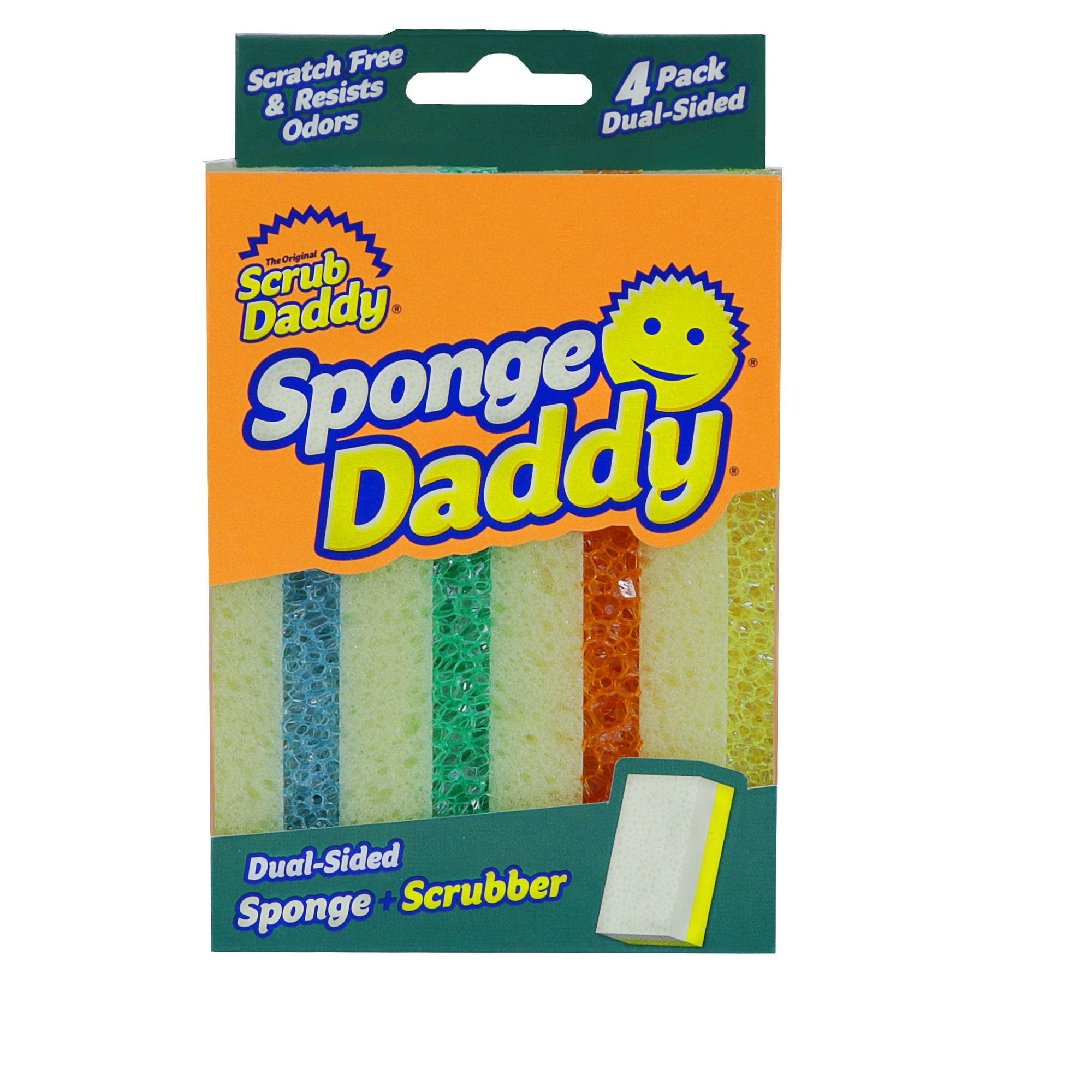 Scrub Daddy Sponge - 4ct: Non-Abrasive Cleaning Tools, Polyurethane Foam, Multi-Surface Use, For Dishes