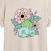 Women's - Pokémon - Bulba Flowers Oversized Graphic T-Shirt - 2 of 4