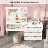Make Up Vanity Desk with Mirror and Lights, 3 Lighting Modes Vanity Organizer with Adjustable Brightness, Storage Drawer & Shelves - 4 of 4