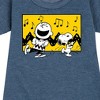 Girls' - Peanuts - Charlie And Snoopy Dance Time Graphic Short Sleeve Fleece Dress - 2 of 4