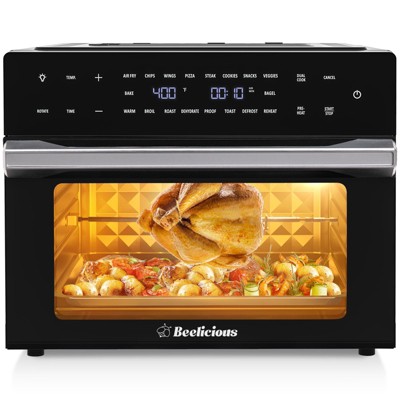 Aeitto 19-in-1 Digital Air Fryer Oven Combo, 32QT Large Toaster Oven with Rotisserie & Dehydrator, Fits 13" Pizza & 9-Slice Toast, Black