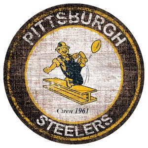 NFL Pittsburgh Steelers Fan Creations Heritage Logo 24" Round Sign - 1 of 1