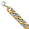 Chisel Stainless Steel Polished Yellow IP-plated with Cubic Zirconia 14mm 9" Curb Link Bracelet - 2 of 4