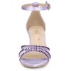 Allegra K Women's Satins Rhinestone Mesh Kitten Heels Sandals - 2 of 4