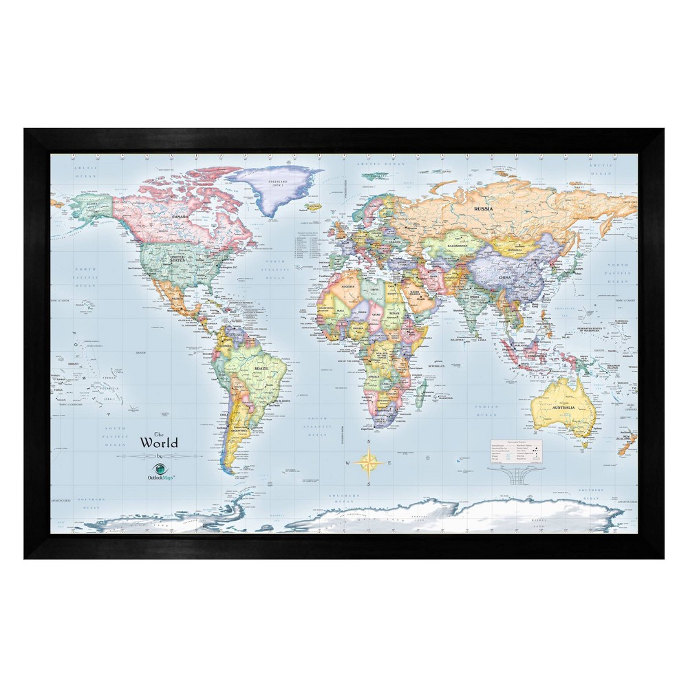Photos - Wallpaper Home Magnetics Standard World Map - Blue