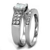 Slickblue Women's Polished Stainless Steel Ring with 6.6mm Clear CZ, Square Pave Design, Size 5-10 - 4 of 4