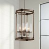 Minka Lavery Nickel Stone Pendant Chandelier 14 1/2" Wide Farmhouse Seeded Glass Shade 4-Light Fixture for Dining Room House Home - 2 of 4